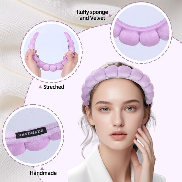 10 Pcs Velvet Spa Headbands Soft Makeup Face Wash Beauty Routine Gift main image 4